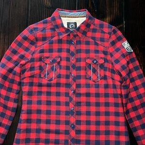 Red and Black Checkered Women’s Shirt Jacket